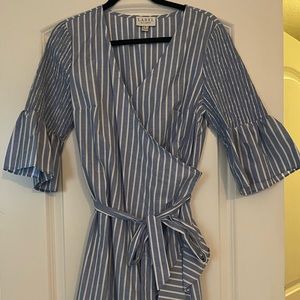 Seersucker Wrap Dress